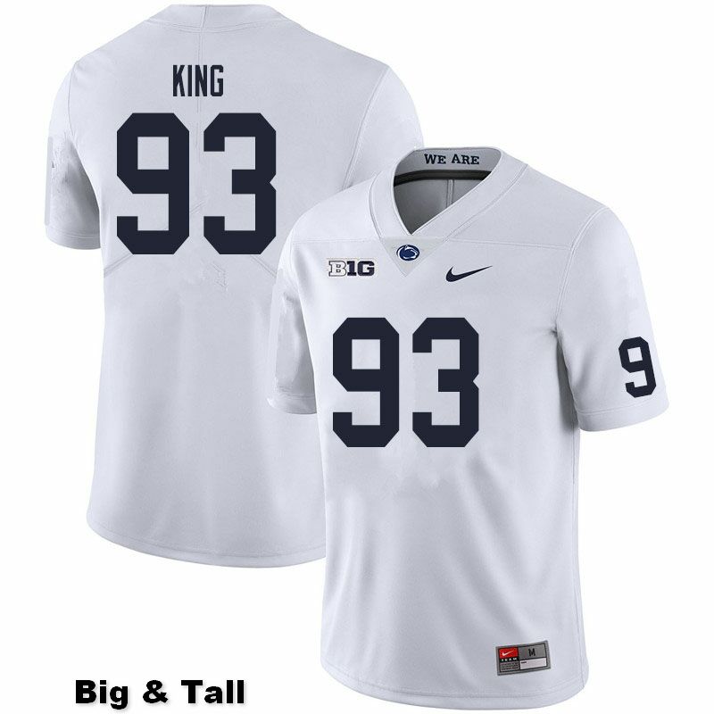 NCAA Nike Men's Penn State Nittany Lions Bradley King #93 College Football Authentic Big & Tall White Stitched Jersey NRK1298WZ